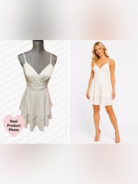 LE CHATEAU White Lace Babydoll Coquette Cottagecore Old Money Dress Size XXS
